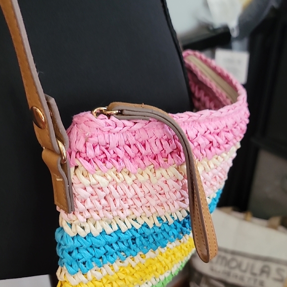 INC Colorful Striped Woven Crossbody Bag-NWT - Picture 6 of 10